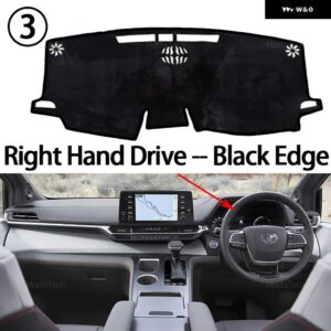 トヨタ シエナ XL40 2021 - 24 2025 車用 ダッシュボード カバー 光を避ける パッド 計器プラットフォームカバー マット カーペット - Right Hand Black