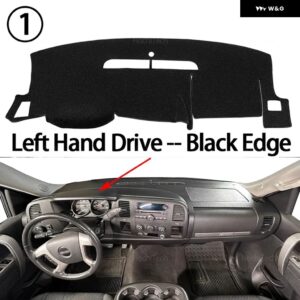 シボレー シルバラード 1500 2500 3500 2007-2013 滑り止めマット ダッシュボード カバー パッド サンシェード ダッシュマット カーペット カーアクセサリー - Left Hand Black