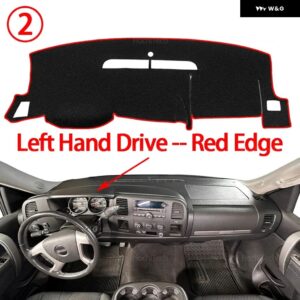 シボレー シルバラード 1500 2500 3500 2007-2013 滑り止めマット ダッシュボード カバー パッド サンシェード ダッシュマット カーペット カーアクセサリー - Left Hand Red Edge