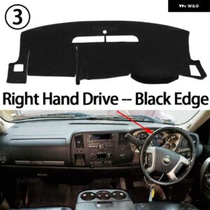 シボレー シルバラード 1500 2500 3500 2007-2013 滑り止めマット ダッシュボード カバー パッド サンシェード ダッシュマット カーペット カーアクセサリー - Right Hand Black