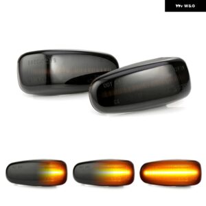 ベンツ E クラス W210 C クラス W202 CLK クラス W208 SLK クラス R170 VITO VANEO VARIO SPRINTER LEDサイドマーカーランプフェンダーライト - Smoked Dynamic Amber