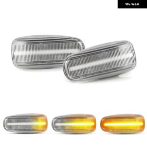 ベンツ E クラス W210 C クラス W202 CLK クラス W208 SLK クラス R170 VITO VANEO VARIO SPRINTER LEDサイドマーカーランプフェンダーライト - Clear Dynamic Amber