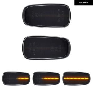 トヨタ ハイランダー アイシス クルーガー ランドクルーザー プラド マークオリジン オーパ プレミオ LEDサイドマーカーランプ アンバー サイドフェンダー - Smoked Dynamic Amber