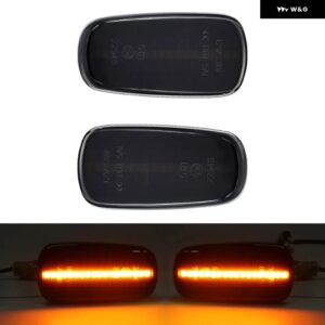 トヨタ アリオン アルテッツァ BB カローラ クラウン セルシオ ファンカーゴ エコー ヴァーソ LED サイドマーカーランプ アンバー サイドフェンダー - Smoked Normal Amber