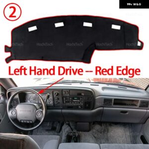 ダッシュボード カバー ダッジ ラム 1500 2500 3500 1994-1997 光 パッド 計器プラットフォームカバー マット カーペットアクセサリー - Left Hand Red Edge