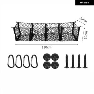 トランク オーガナイザー カーゴネット トランク を整理 カスタム サイバー トラック 簡単取り付け 軽量素材 素早い取り付け - 4 Pocket