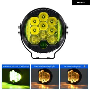 補助3インチ ウォックライト ハイビーム ヘッドライト 120W マイル オートバイ ジープ LED サーチバー 4X4 オフロード 超高輝度 12V 24V - 3inch yellow 1pcs