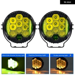 補助3インチ ウォックライト ハイビーム ヘッドライト 120W マイル オートバイ ジープ LED サーチバー 4X4 オフロード 超高輝度 12V 24V - 3inch yellow 2pcs