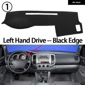 滑り止めマット ダッシュボード カバー パッド サンシェード ダッシュマット カーペット カーアクセサリー トヨタ タコマ N220 N240 N250 N260 N270 - Left Hand Black