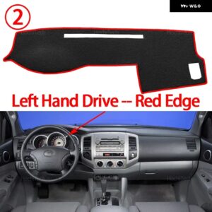 滑り止めマット ダッシュボード カバー パッド サンシェード ダッシュマット カーペット カーアクセサリー トヨタ タコマ N220 N240 N250 N260 N270 - Left Hand Red Edge