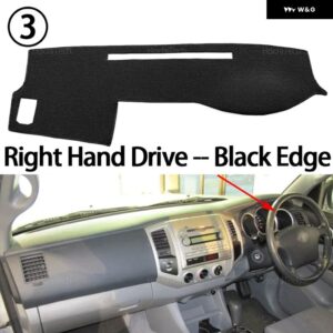 滑り止めマット ダッシュボード カバー パッド サンシェード ダッシュマット カーペット カーアクセサリー トヨタ タコマ N220 N240 N250 N260 N270 - Right Hand Black