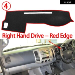 滑り止めマット ダッシュボード カバー パッド サンシェード ダッシュマット カーペット カーアクセサリー トヨタ タコマ N220 N240 N250 N260 N270 - Right Hand Red Edge