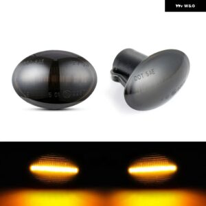 フィアット 500 フォード KA ランチア リブラ イプシロン マセラティ グランカブリオ グランツーリズモ クアトロポルテ アルファロメオ 4C LED サイドフェン - Smoked Normal Amber