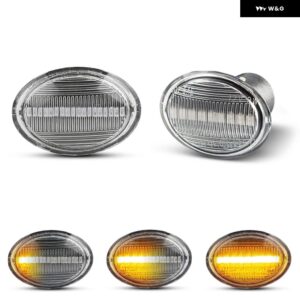 フィアット 500 フォード KA ランチア リブラ イプシロン マセラティ グランカブリオ グランツーリズモ クアトロポルテ アルファロメオ 4C LED サイドフェン - Clear Dynamic Amber