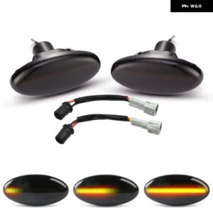 マツダ 2 2011-2013 マツダ 3 2004-2011 マツダ 5 2006-2010 マツダ MPV 2000-2006 LED サイドマーカーランプ フェンダー ウィンカーライト - Smoked Dynamic Amber