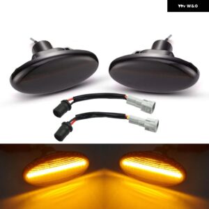 マツダ 2 2011-2013 マツダ 3 2004-2011 マツダ 5 2006-2010 マツダ MPV 2000-2006 LED サイドマーカーランプ フェンダー ウィンカーライト - Smoked Normal Amber