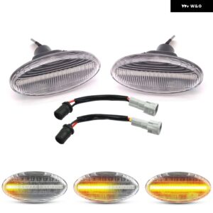 マツダ 2 2011-2013 マツダ 3 2004-2011 マツダ 5 2006-2010 マツダ MPV 2000-2006 LED サイドマーカーランプ フェンダー ウィンカーライト - Clear Dynamic Amber