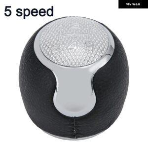 7*5*5CM レザーギア レバー ギア レバー ヘッド 車内内装 アップグレード 簡単取り付け ギア アッパー 汎用 性 - 5 speed