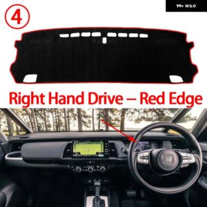 ホンダ ジャズ GR GS 2020 2021 2022 カー ダッシュボード カバー 光を避ける パッド 計器プラットフォームカバー マット カーペットアクセサリー - Right Hand Red Edge