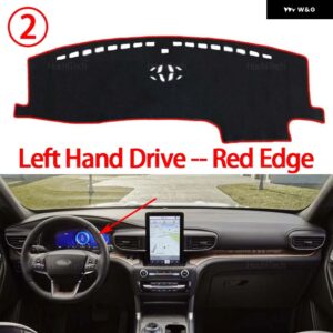 ダッシュボード カバー ダッシュボード マット カーペット フォード エクスプローラー U625 MK6 2020 2021 2022 パッド サンシェード 滑り止め クッション - Red Edge
