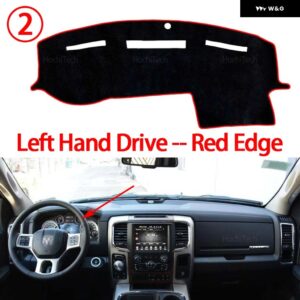 ダッシュボード カバー ダッシュボード マット カーペット ラムピックアップ 1500 2500 3500 DS DJ D2 2009-2018 パッド サンシェード 滑り止め クッション - Red Edge