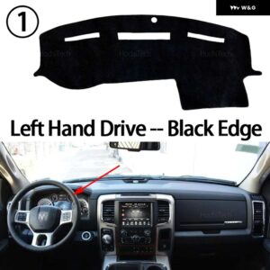 ダッシュボード カバー ダッシュボード マット カーペット ラムピックアップ 1500 2500 3500 DS DJ D2 2009-2018 パッド サンシェード 滑り止め クッション - Black Edge