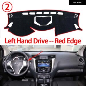 ダッシュボード カバー パッド 日産 ナバラ NP300 フロンティア D23 2015-2021 カーアクセサリー ダッシュボード サンシェード アンチUVカーペット - Left Hand Red Edge