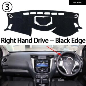 ダッシュボード カバー パッド 日産 ナバラ NP300 フロンティア D23 2015-2021 カーアクセサリー ダッシュボード サンシェード アンチUVカーペット - Right Hand Black