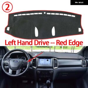 フォード レンジャー T6 2011 - 19 滑り止めマット ダッシュボード カバー パッド サンシェード ダッシュマットアクセサリー - Red Edge