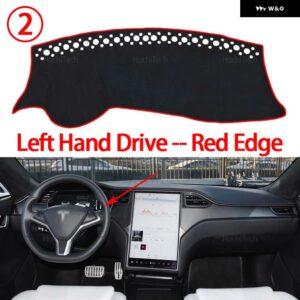 テスラ モデルS 2013-2022 内装アクセサリー 自動車 ダッシュボード カバー ダッシュマットボード パッド カーペット ダッシュマット UVカットマット - Red Edge