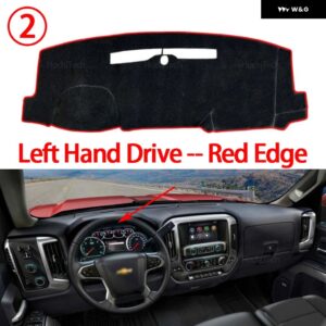 シボレー シルバラード 1500 2500 3500 GMC シエラ 2014-2018 車用 ダッシュボード カバー 光を避ける パッド 計器 パネル マット カーペット - Red Edge