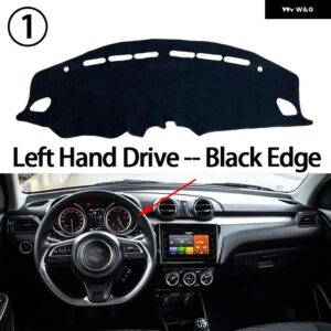 スズキ スイフト A2L 2017~2021 内装アクセサリー 自動車 ダッシュボード カバー ダッシュマットボード パッド カーペット ダッシュマット UVカットマット - Left Hand Black