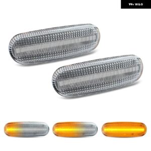 フィアット アバルト ドブロ フィオリーノ グランデ プント イデア リネア パンダ スティーロ プジョー ビッパー シトロエン ネモ ランチア ムーサ LED サイ - Clear Dynamic Amber