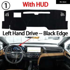 滑り止めマット ダッシュボード カバー パッド サンシェード ダッシュマット カーペット カーアクセサリー トヨタ カムリ XV80 北米版 2025-2027 - Left Black with HUD