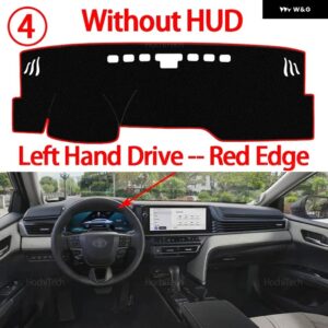 滑り止めマット ダッシュボード カバー パッド サンシェード ダッシュマット カーペット カーアクセサリー トヨタ カムリ XV80 北米版 2025-2027 - Left Red No HUD