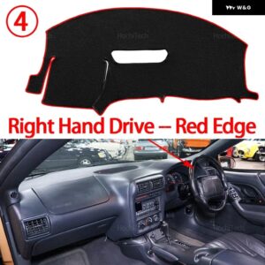 シボレー カマロ MK4 フェイスリフト 1998-2002 滑り止めマット ダッシュボード カバー パッド サンシェード ダッシュマット カーペット カーアクセサリー - Right Hand Red Edge
