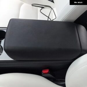 テスラ モデルY ジュニパー 2025 モデル3 ハイランド ABSケース センター コンソール アームレスト リッド 中央 アームレスト ボックス パッド カバー - black