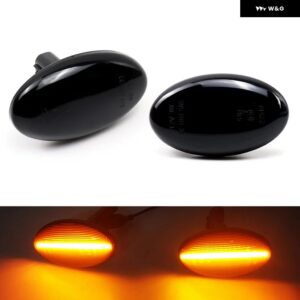 スバル リバティ フォレスター インプレッサ WRX STI クリアイエロー スモークレンズ LED サイドマーカーランプ アンバー フェンダー ウィンカーライト - Smoked Normal Amber