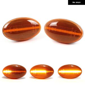 スバル リバティ フォレスター インプレッサ WRX STI クリアイエロー スモークレンズ LED サイドマーカーランプ アンバー フェンダー ウィンカーライト - Yellow Dynamic Amber