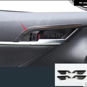 アクセサリー トヨタ カムリ 2018 2019 ブラック センター コンソール シート アームレスト ボックス パッド モールディング カバー キット トリム - O