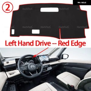 日産 セレナ C28 第6世代 2022年以降 ダッシュボード カバー ダッシュマット ボード パッド カーペット ダッシュマット UVカットマット - Left Hand Red Edge