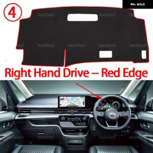 日産 セレナ C28 第6世代 2022年以降 ダッシュボード カバー ダッシュマット ボード パッド カーペット ダッシュマット UVカットマット - Right Hand Red Edge