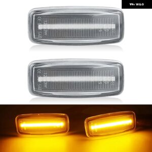 日産 アルメーラ アトラス シーマ フーガ プレジデント シルフィ ブルーバード サニー ティアナ ムラーノ LED サイドマーカーランプ アンバー フェンダー - Clear Normal Amber