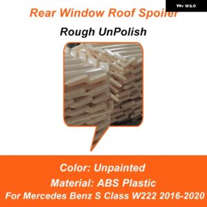 メルセデス ベンツ S クラス W222 AMG 2016-2020 リア トランク リッド カースポイラー ウィンドウ ルーフ ウィング ABS プラスチック 外装 - Unpainted RF