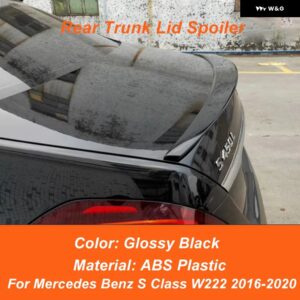 メルセデス ベンツ S クラス W222 AMG 2016-2020 リア トランク リッド カースポイラー ウィンドウ ルーフ ウィング ABS プラスチック 外装 - Glossy Black SPL
