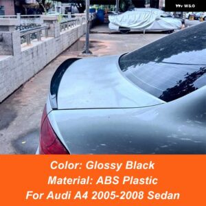 アウディ アウディ A4 B7 スポイラー 2005 2006 2007 2008 リア トランク リッド カースポイラー ウィング ABS プラスチック ブラックカーボン 外装 - Glossy Black