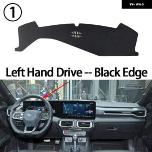 ダッシュボード カバー 光を避ける パッド 計器プラットフォームカバー マット カーペットアクセサリー フォード マスタング MK7 2024 2025 2026 - Left Hand Black