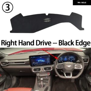 ダッシュボード カバー 光を避ける パッド 計器プラットフォームカバー マット カーペットアクセサリー フォード マスタング MK7 2024 2025 2026 - Right Hand Black