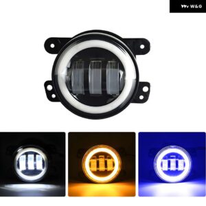 4インチ エンジェルアイ LED LEDライト LED DRL レッド/ブルー ハイ フォグライト ホワイト アンバー ハローリング DRL ジープ ラングラー JK TJ ダッジ - 1pc blue yellow