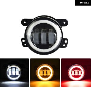 4インチ エンジェルアイ LED LEDライト LED DRL レッド/ブルー ハイ フォグライト ホワイト アンバー ハローリング DRL ジープ ラングラー JK TJ ダッジ - 1pc red yellow
